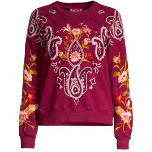 JOHNNY WAS Embroidered Sweatshirt size (XS)